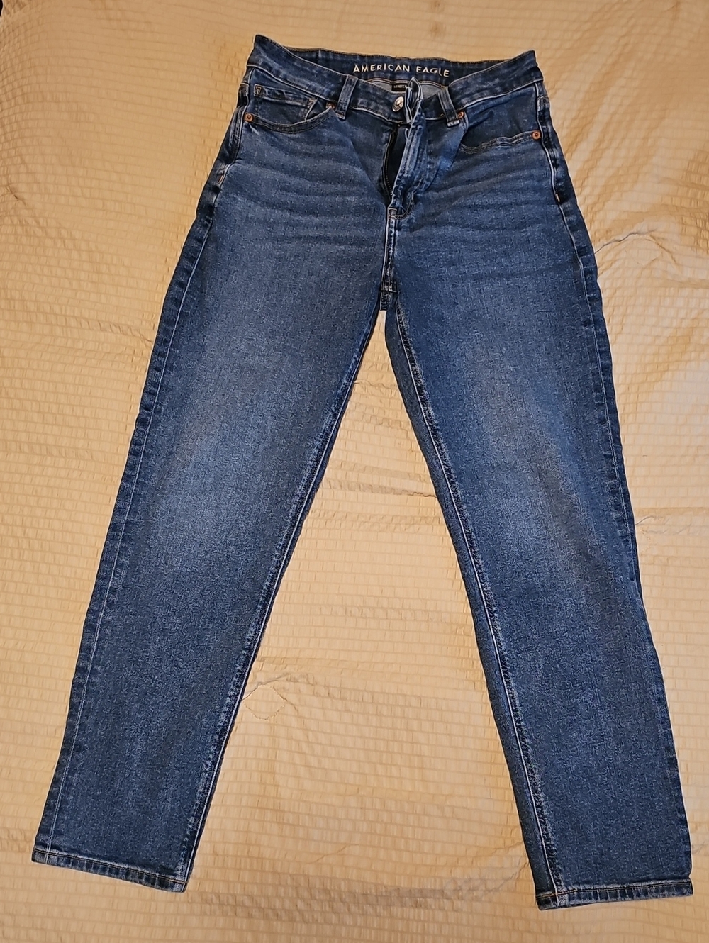 AE Dark Wash High-Rise Mom Jeans